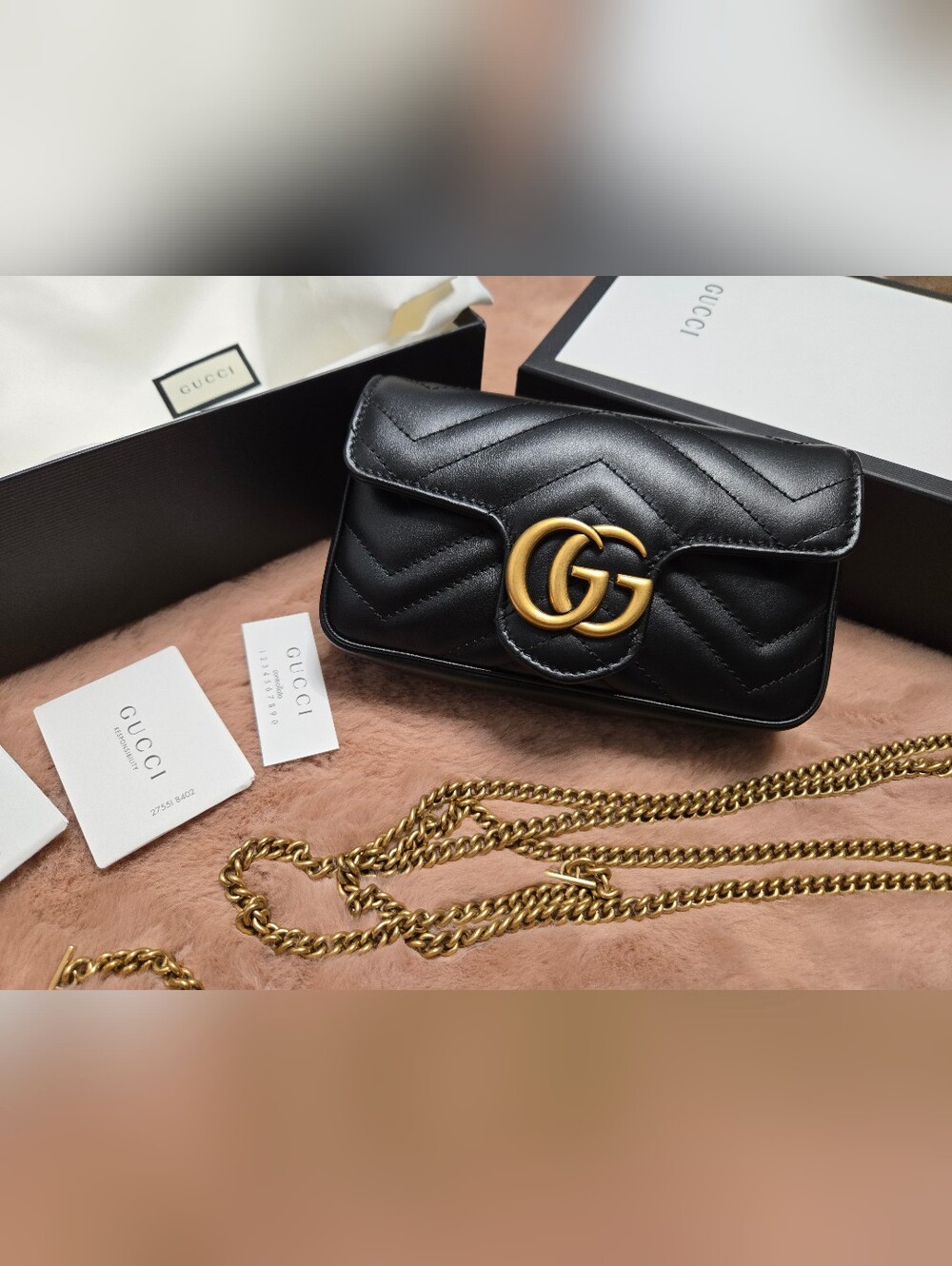 Gucci Black GG Marmont Mini Bag